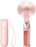 JISULIFE Handheld Mini Fan, 3 IN 1 USB Rechargeable Moveable Fan [12-19 Working Hours] with Energy Financial institution, Flashlight, Pocket Design for Journey/Summer season/Concert events,Valentines Day Presents for Her, Girls(Pink)