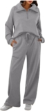 Womens 2 Piece Outfits Lounge Half Zip Hoodie Sweatsuit Units Outsized Sweatshirt Dishevelled Fall Vogue Sweatpants
