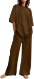SHAOBGE Summer time Outfits for Ladies 2 Piece Cotton Linen Set Boyfriend Outsized T Shirts Straight Leg Pant Plus Measurement Tracksuit