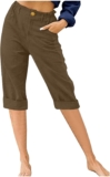 Womens Summer time Capris Pants Dressy Causal Cargo Pants Relaxed Match Light-weight Pants 2024 Stylish Garments with Pockets
