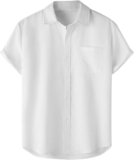 Males’s Classic Bowling Shirt Nineteen Fifties Retro Brief Sleeve Button Down Hawaiian Shirts Informal Beachwear