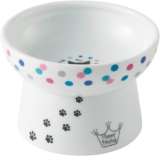 Necoichi Elevated Cat Meals Bowl Forestall Neck & Whisker Fatigue, Dishwasher and Microwave Protected, No.1 Vendor in Japan! (Colourful Dots, Common)