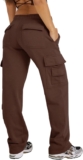 Waitfairy Extensive Leg Sweatpants Ladies Cargo Pants for Ladies Excessive Waisted Dishevelled Sweatpants for Ladies Informal Pants with Pockets