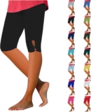 Capri Leggings for Ladies 2025 Summer time Seaside Capris Yoga Pants Elastic Excessive Waisted Informal Journey Shorts with Pockets