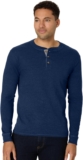 Hanes T Beefyt Henley, Males’s Cotton Lengthy Sleeve Shirts
