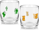 Sel Pure 2 Pcs Aesthetic Glass Juice Cups Highland Cows Wine Glass 14oz Humorous Highland Cow Glasses Items Set Aesthetic Consuming Glass for Ladies Sister Buddy Celebration