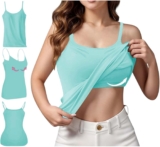 Tank Tops with In-built Bras for Ladies Sports activities Cute Cami Exercise Plus Dimension Camisoles Spaghetti Strap Underneath Garments