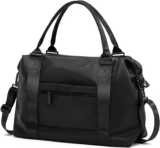 Journey Duffle Bag, Weekender Journey Bag Males Small Health club Bag for Ladies, Hospital Bag for Labor and Supply, In a single day Bag Baggage Bag with Trolley Sleeve, Airplane Journey Necessities for Flying(Black)