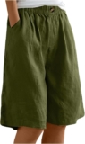 Womens Huge Leg Cotton Linen Shorts 2025 Cozy Bermuda Shorts Summer season Informal Brief Pants Free Knee Size Shorts