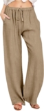 LRMQS Womens Pants Informal Stylish 2024 Spring Drawstring Unfastened Match Trouser Lounge Seaside Straight Linen Huge Leg Palazzo Outfit