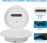 JAYEGT Motorized Rotating Show Stand, 7.87inch /17.6lbs Load, 360 Diploma Electrical Rotating Turntable for Pictures Merchandise, Jewellery, 3D Mannequin ,with 5 Colours Backgrounds — White