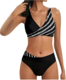 Plus Measurement Bikini Units for Ladies 2024 Stylish Print Halter String Two Piece Swimsuits Attractive V Neck Push up Bathing Go well with