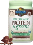 Backyard of Life Uncooked Natural Protein & Greens – Chocolate – Vegan Protein Powder for Girls and Males, Plant Protein, Pea Protein, Greens & Probiotics – Dairy Free, Gluten Free Low Carb Shake, 20 Servings