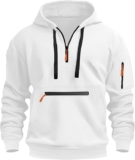 SHAOBGE Tactical Hoodies For Males Quarter Zip Pullover Classic Exercise Hoodies With Pockets Navy Tactical Sweatshirt