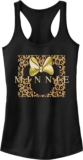 Disney Ladies’s Mickey Traditional Minnie Lepard Print Brand Juniors Racerback Tank