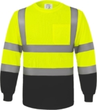 wefeyuv Security Shirt Lengthy Sleeve Excessive Visibility Reflective Breathable T Shirt for Work Warehouse Building Class 3