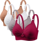 4 Pack Bras for Girls Full Assist No Underwire Seamless Wi-fi Breathable On a regular basis Bras Plus Measurement Push Up Bralette
