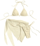 Bikini Units for Ladies Attractive Excessive Minimize String Thong Swimsuits Push up Cheeky Bathing Fits with Mesh Hole Out Sarongs