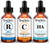 TruSkin Face Serum Trio – Hyaluronic Acid, Vitamin C & Retinol Serum for Face – Anti Growing old Pores and skin Care Set for Ladies – Skincare for Brilliant, Clean, Hydrated & Firmer-Wanting Pores and skin, 1 fl oz, 3 Bottles