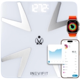 INEVIFIT Sensible Physique Fats Scale, Extremely Correct Bluetooth Digital Toilet Physique Composition Analyzer, Measures Weight, Physique Fats, Water, Muscle, BMI, Visceral Fats & Bone Mass for Limitless Customers