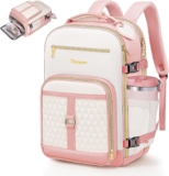 Taygeer Children Journey Backpack, TSA United Airways Private Merchandise Bag 17x10x9 Backpack with Baggage Tags & Water Bottle Pocket, 9x10x17 Inches Airline Private Merchandise Luggage for Ladies Teenagers Women, Pink