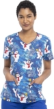 Tooniforms Scrubs for Girls V-Neck Printed Scrub Prime with 3 Pockets and Facet Vents – TF614