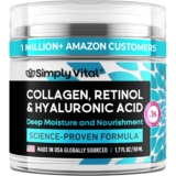 SimplyVital Collagen, Retinol & Hyaluronic Acid Cream – Anti-Growing old Face Moisturizer for Face, Firming Pores and skin Care Neck & Décolleté – Made in USA, Every day Moisturizer Face Cream Day & Evening – 1.7 fl.oz.