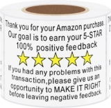 Hybsk 2″x3″ Amazon Thank You for Your Buy Suggestions Stickers Amazon Delivery Provides Labels Adhesive Label 200 Per Roll (Amazon)
