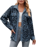 Corduroy Shacket For Ladies Informal Leopard Print Button Down Lengthy Sleeve Shirt Jackets Fall Vogue Shaket Tops