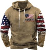 Males’s Hooded Sweatshirt American Flag Print Lengthy Sleeve Pullover Sweatshirt Classic Tribal Aztec Graphic Hoodie Tops