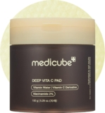 Medicube Deep Vita C Facial Pads, Vitamin C Toner Pads for Uneven Pores and skin Tone, 500,000PPM of vitamin water & 3 kinds of vitamin, Hydrating & Resurfacing (70 sheets)