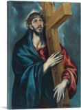 ARTCANVAS Christ Carrying the Cross 1602 Canvas Artwork Print Stretched Framed Portray Image Poster Giclee Wall Decor by El Greco – 26″ x 18″ (0.75″ Deep)