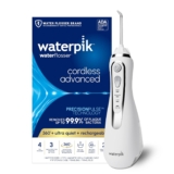 Waterpik Cordless Superior 2.0 Water Flosser For Tooth, Gums, Braces, Dental Care With Journey Bag and 4 Ideas, ADA Accepted, Rechargeable, Moveable, and Waterproof, White WP-580, Packaging Might Fluctuate