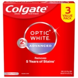 Colgate Optic White Superior Hydrogen Peroxide Toothpaste, Tooth Whitening Toothpaste Pack, Enamel-Protected Method, Helps Take away Tea, Espresso, and Wine Stains, Glowing White, 3 Pack, 3.2 oz