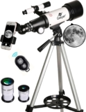 Gskyer Telescope, 70mm Aperture 400mm AZ Mount Astronomical Refracting Telescope for Children Inexperienced persons – Journey Telescope with Carry Bag, Telephone Adapter and Wi-fi Distant.