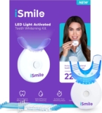 iSmile Tooth Whitening Package – LED Mild, 35% Carbamide Peroxide, (3) 3ml Gel Syringes, (1) Remineralization Gel, and Tray.