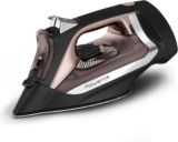 Rowenta Iron Steamer for Garments, Stainless Metal Soleplate, Iron with Retractable Twine, Black, DW2459