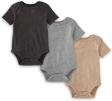 Burt’s Bees Child Unisex Brief Sleeve Natural Cotton Bodysuits, 3-Pack