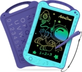[ClimatePartner Certified] HOMESTEC Astrodraw Drawing Pad, Colourful LCD Writing Pill for Children, Doodle Board for Toddlers 3 4 5 6 Years Outdated, Journey Toy Birthday Present for Boys Ladies (Aqua/Purple)