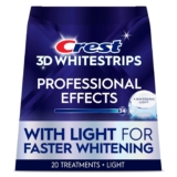Crest 3D Whitestrips, Radiant Categorical with LED Accelerator Gentle, Enamel Whitening Strip Package, 40 Strips (20 Depend Pack)