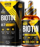 Liquid Biotin & Collagen Hair Development Drops 60,000mcg – Biotin and Liquid Collagen Complement for Males & Ladies – Glowing Pores and skin Help, Wholesome Hair & Nail Development – 2oz