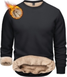 TACVASEN Males’s Crewneck Sweatshirt Heat Sherpa Lined Thermal Sweatshirts Heavyweight Lengthy Sleeve Winter Fleece Pullover Shirt