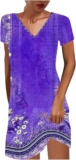 Summer season Attire for Ladies Boho Floral Print T-Shirts Gown Brief Sleeve Sundresses Classic Free Tank Attire
