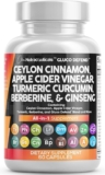 Clear Nutraceuticals Ceylon Cinnamon Turmeric Apple Cider Vinegar Ginseng Berberine Plus Bitter Melon Gymnema Milk Thistle Fenugreek
