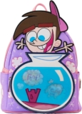 Loungefly Nickelodeon: Pretty Odd Mother and father Lenticular Timmy Turner with Fishbowl Cosmo and Wanda Mini-Backpack, Amazon Unique
