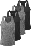 Vislivin Exercise Tank Tops for Males Fast Dry Y-Again Tanks Bodybuilding Sleeveless Shirts-4 Packs