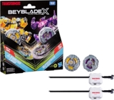 Beyblade X and Transformers Collab, Bumblebee 3-60GP vs. Shockwave 5-80O, 2 Takara Tomy Tops, 2 Launchers, Battling High Sport Toys, Ages 8+ (Amazon Unique)