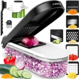 Fullstar Vegetable Chopper, Mandoline Slicer – Cheese Grater, Meals Chopper with Container, Kitchen Devices, Residence Necessities (6-in-1, White/Black)