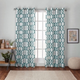 EXCLUSIVE HOME Kochi Mild Filtering Linen Mix Grommet High Curtain Panel Pair, 54″x84″, Teal