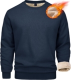 MAGCOMSEN Males’s Sherpa Lined Sweatshirts Fleece Pullover Primary Tops Heat Crewneck Winter Sweatshirt